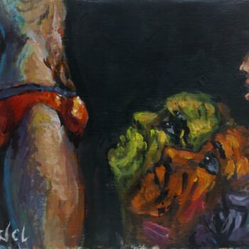 Painting titled "Model" by Giorgos Ncl, Original Artwork, Acrylic