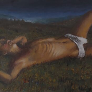 Peinture intitulée "Resting" par Giorgos Nicolaou (Gncl), Œuvre d'art originale, Huile