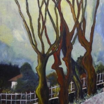 Painting titled "Alberi d'inverno" by Giosi Costan, Original Artwork