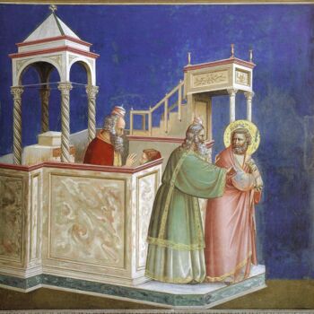 Schilderij getiteld "La légende de Saint…" door Giotto, Origineel Kunstwerk, Olie