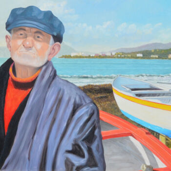 Painting titled "Pescatore di Sapri" by Giovanni Mileo, Original Artwork, Oil