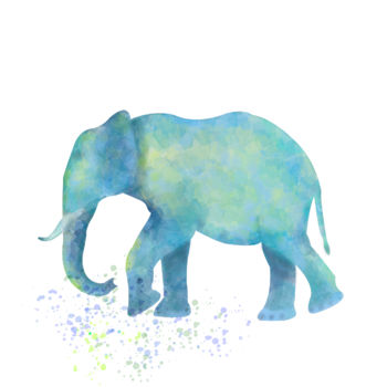 Digital Arts titled "Eléphant - poster" by Jean Paul Fusay, Original Artwork, Digital Painting