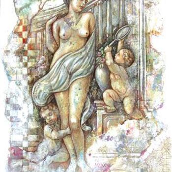 Peinture intitulée "VENERE ALLO SPECCHIO" par Giampiero Magrini, Œuvre d'art originale