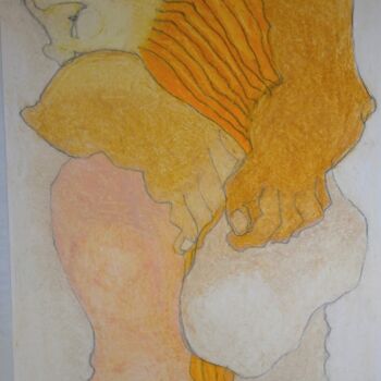 Peinture intitulée "Ohne Titel 3" par Gisela Diez, Œuvre d'art originale, Pastel