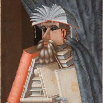 Peinture intitulée "Le Bibliothécaire" par Giuseppe Arcimboldo, Œuvre d'art originale, Huile