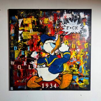 제목이 "DonaldF*uck"인 미술작품 Giuseppe D’Alessandro (JD)로, 원작, 기름 목재 패널에 장착됨