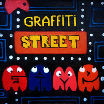 Painting titled "Graffiti Street Gam…" by Giuseppe Valia, Original Artwork, Spray paint