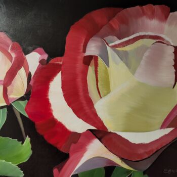 Peinture intitulée "Rose" par Gladys Gonzales-Sceirine, Œuvre d'art originale, Huile