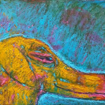 Dibujo titulada "Dog" por Michele Carosella, Obra de arte original, Pastel