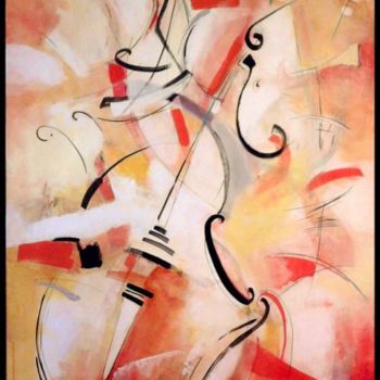 Painting titled "violoncelle" by Gleisner, Original Artwork, Oil