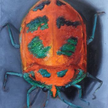 绘画 标题为“Jewel Beetle” 由Glenda Fell Jones, 原创艺术品, 油