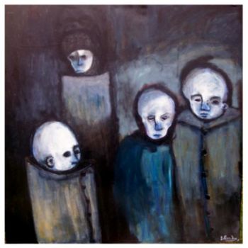 Painting titled "cold people" by Glenn Brady, Original Artwork