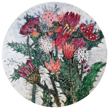 Ζωγραφική με τίτλο "Wildflowers" από Glib Franko, Αυθεντικά έργα τέχνης, Λάδι