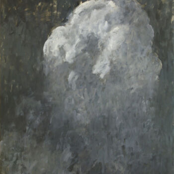Painting titled "Cloud II" by Glib Franko, Original Artwork, Oil Mounted on Wood Stretcher frame