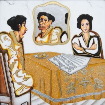 Pintura intitulada "Автопортре в зеркал…" por Glivi, Obras de arte originais, Acrílico