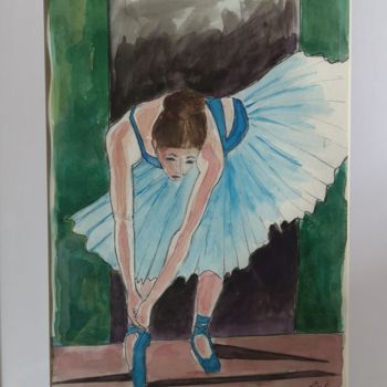 Peinture intitulée "Danseuse" par G Riart, Œuvre d'art originale, Aquarelle Monté sur Carton