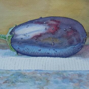 Pintura intitulada "Eggplant" por Gloria Nilsson, Obras de arte originais