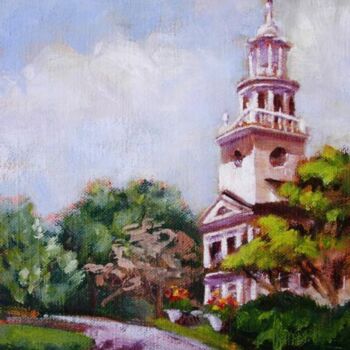 Painting titled "Congregational Chur…" by Gloria Nilsson, Original Artwork, Oil