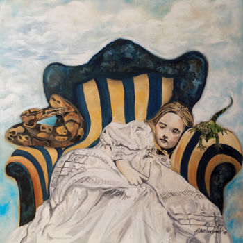 Картина под названием "Dream girl" - Grant Netherlands, Подлинное произведение искусства, Масло