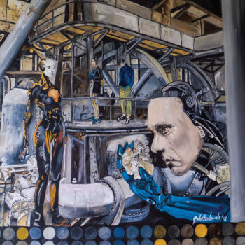 Картина под названием "Humanoid 55" - Grant Netherlands, Подлинное произведение искусства, Масло