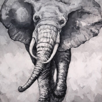 Pintura titulada "elephant" por Nikola Golubovski, Obra de arte original, Acrílico