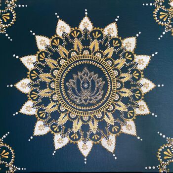 "Mandala of wishes" başlıklı Tablo Gnmandala tarafından, Orijinal sanat, Akrilik Ahşap Sedye çerçevesi üzerine monte edilmiş