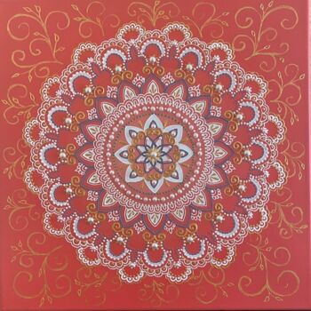 "Mandala of happiness" başlıklı Tablo Gnmandala tarafından, Orijinal sanat, Akrilik Ahşap Sedye çerçevesi üzerine monte edil…