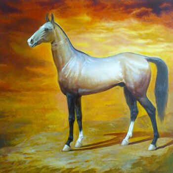 "Ahalteke horse" başlıklı Tablo Gochmuradov Gahryman tarafından, Orijinal sanat, Petrol