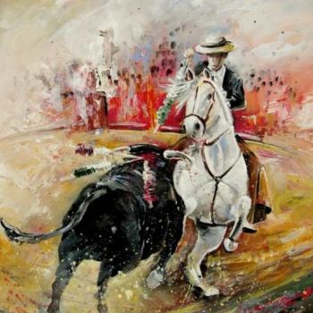 "Bullfight 03" başlıklı Tablo Miki De Goodaboom tarafından, Orijinal sanat, Petrol