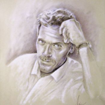 Pintura intitulada "Hugh Laurie" por Miki De Goodaboom, Obras de arte originais, Óleo