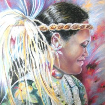 Pintura titulada "Young Polynesia Mama" por Miki De Goodaboom, Obra de arte original, Oleo