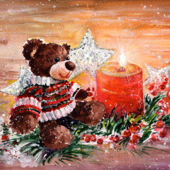 Painting titled "First Advent For Tr…" by Miki De Goodaboom, Original Artwork, Watercolor
