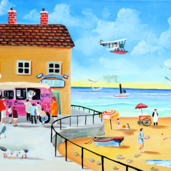 Painting titled "British seaside ice…" by Gordon Bruce, Original Artwork, Oil