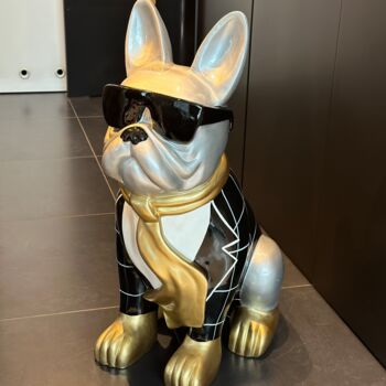 Sculpture titled "Figura buldog franc…" by Gorillaspopart, Original Artwork, Resin