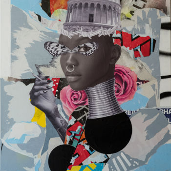 Collages titulada "Pise out" por Grandj, Obra de arte original, Acrílico