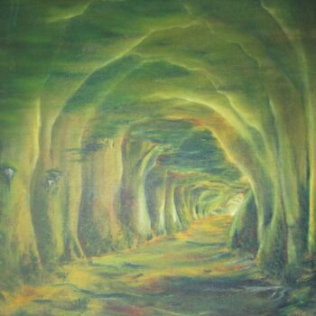 Pintura titulada "magic-forest-grazyn…" por Grazyna Hajewski, Obra de arte original, Oleo