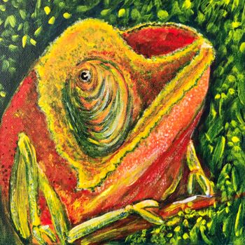 Painting titled "Cameleon" by Grazyna Hajewski, Original Artwork, Acrylic