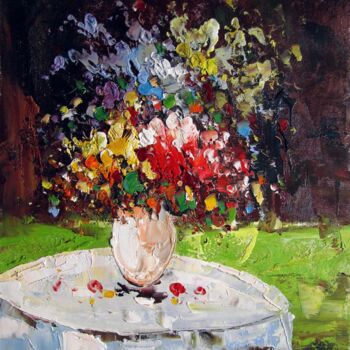 Peinture intitulée "Vase Flower 106" par Greg Leander, Œuvre d'art originale, Huile Monté sur Châssis en bois