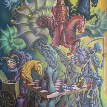 Pintura titulada "Apocalypse. Four ho…" por Greg Known, Obra de arte original, Oleo
