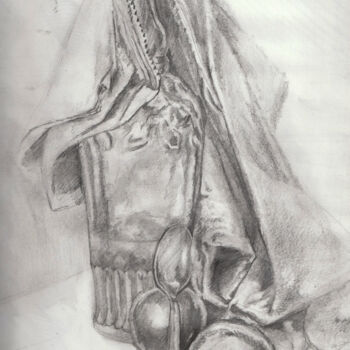 Drawing titled "nature morte1" by Grégory Geng, Original Artwork, Pencil