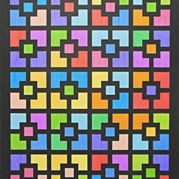 Collages titled "Vingt (multicolore)…" by Grégory Lejeune, Original Artwork, Paper cutting