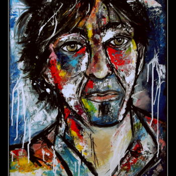 Painting titled "L'inconnu" by Gribouill'Art, Original Artwork, Acrylic