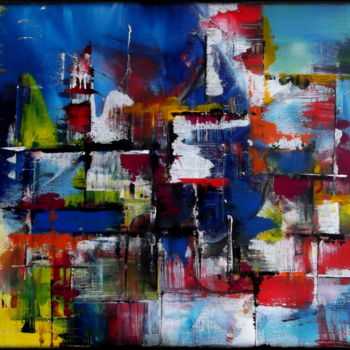 Pintura intitulada "Abstrait 3" por Gribouill'Art, Obras de arte originais, Acrílico