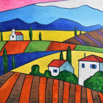绘画 标题为“colorful fields” 由Grigorii Zulkarniaev, 原创艺术品, 丙烯