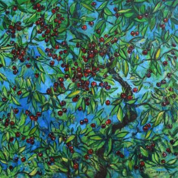 Pittura intitolato "The Cherry Orchard" da Grigorii Zulkarniaev, Opera d'arte originale, Acrilico