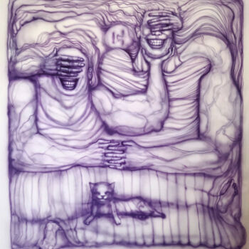 Painting titled "Purple Dream" by Grotesk, Original Artwork, Acrylic
