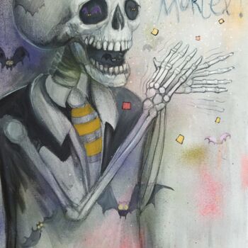 Ζωγραφική με τίτλο "Mortel" από Grotsk, Αυθεντικά έργα τέχνης, Ακρυλικό Τοποθετήθηκε στο Ξύλινο φορείο σκελετό