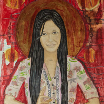 Peinture intitulée "Malay girl" par Grzegorz Domher, Œuvre d'art originale, Huile