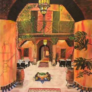 Peinture intitulée "moroccan entry" par Gudrun Sageder, Œuvre d'art originale, Acrylique
