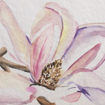 Ζωγραφική με τίτλο "Magnolia" από Gudrun Sageder, Αυθεντικά έργα τέχνης, Ακουαρέλα